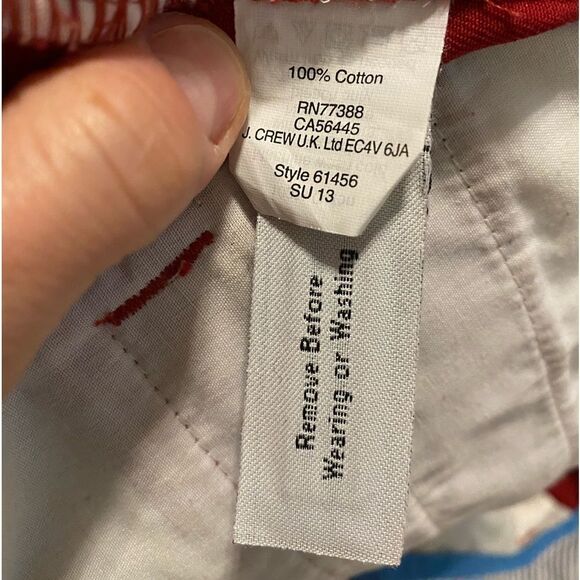 J Crew Deep Red Chino Shorts Size 0 NWOT - Picture 8 of 8